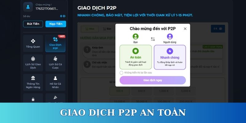phương thức nạp tiền bảo mật