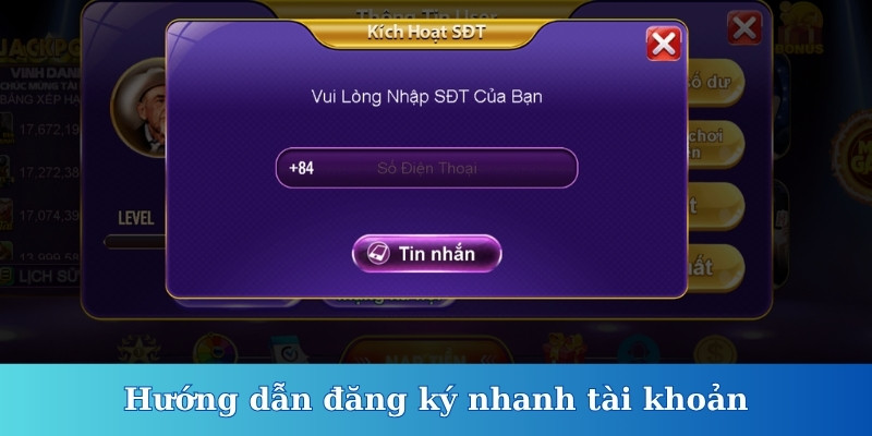 cổng game đăng ký tham gia đơn giản