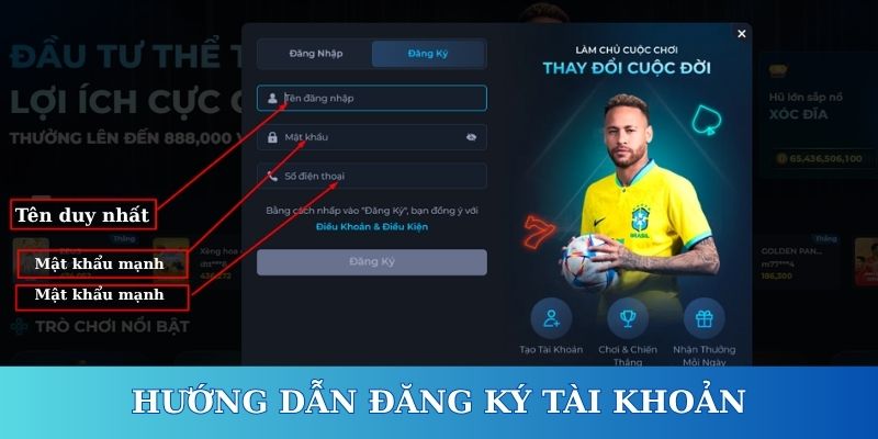 Hướng dẫn tạo tài khoản SCLUB88 nhanh