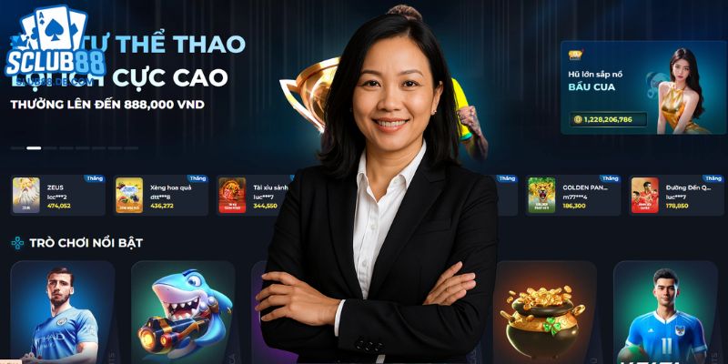 Jessica Cẩm Tú phát triển hình ảnh thương hiệu SCLUB88 với định hướng chuyên nghiệp.