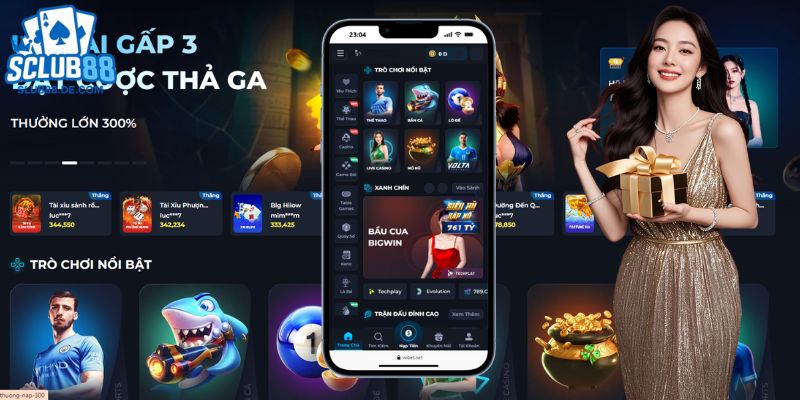 App SCLUB88 tích hợp thông báo ưu đãi và sự kiện dành riêng cho người dùng.